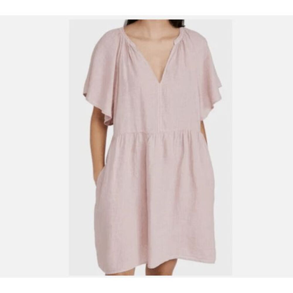NEW! Velvet by Graham & Spencer Danielle Dress Ballet Pink‎ 100% Linen Size XS
